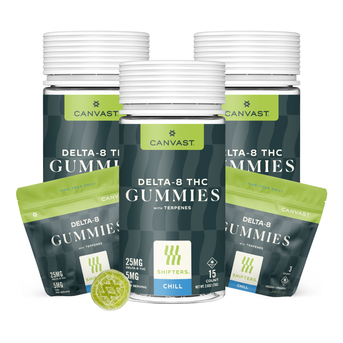 Delta-8 THC Premium Organic and Vegan Gummies with Terpenes
